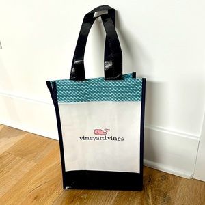 Vineyard Vines Small Blue White Pink Whale Reusable Shopping Tote Bag